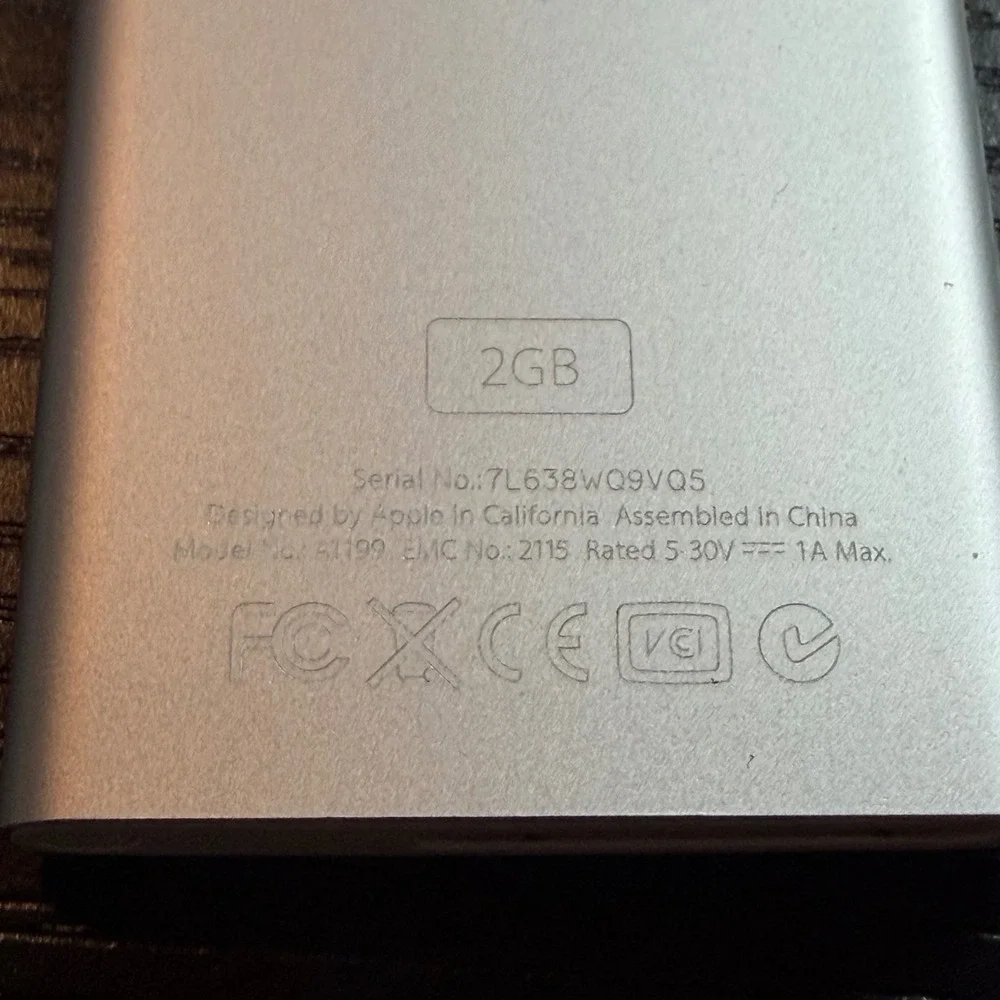 Apple iPod Nano 2nd Gen 2GB Silver A1199 Bundle with Case, Cable, Earbuds EUC